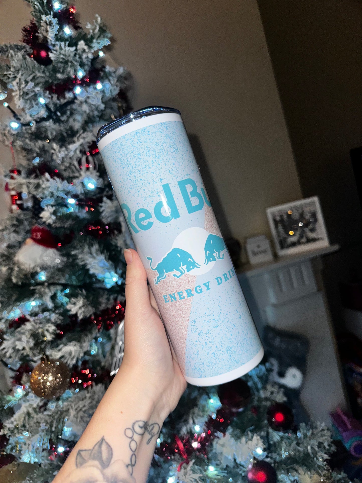 Blue Redbull Inspired 20oz Tumbler