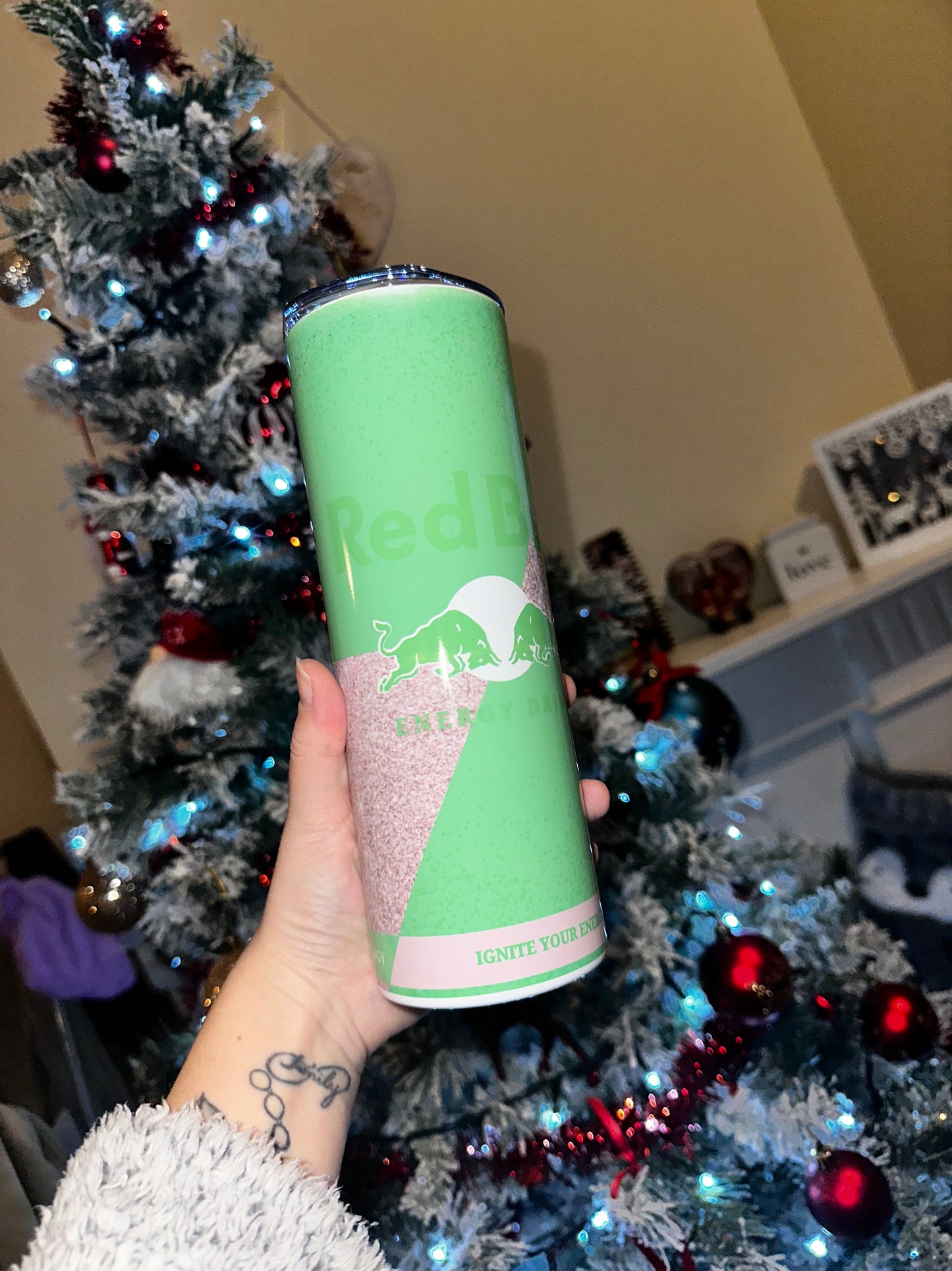 Green Redbull Inspired 20oz Tumbler