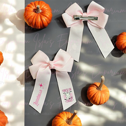 Trick or Treat Pink Hair Bow