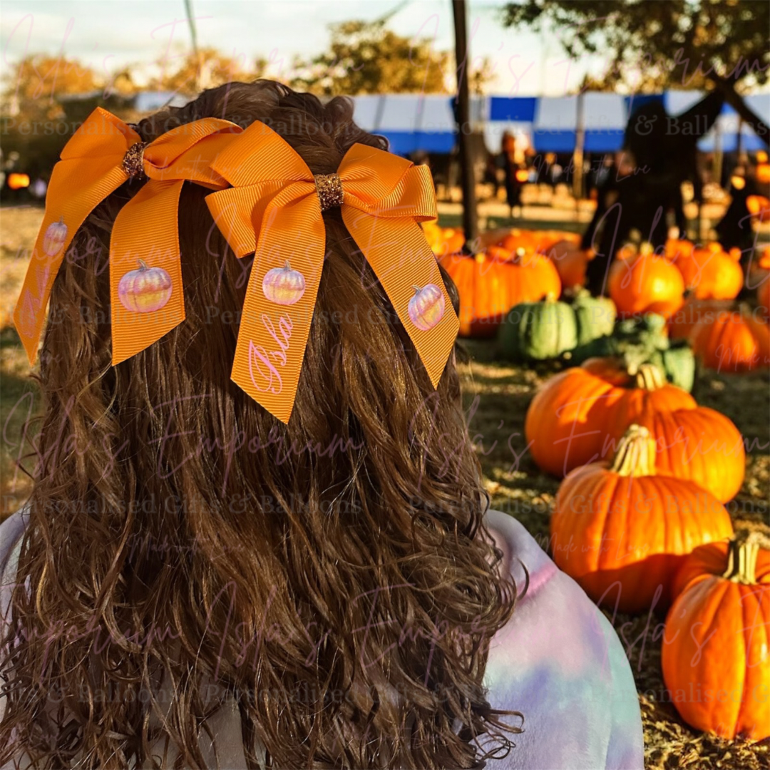 Orange Autumn Hair Bow