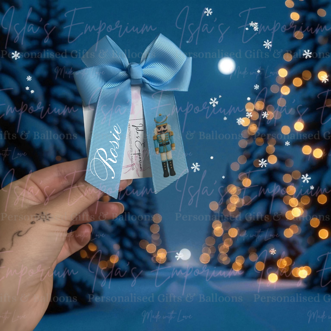 4” Personalised Nutcracker Hair Bow - Blue