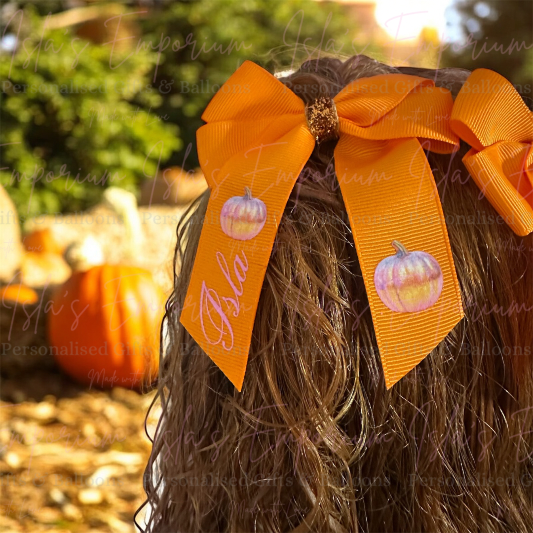 Orange Autumn Hair Bow