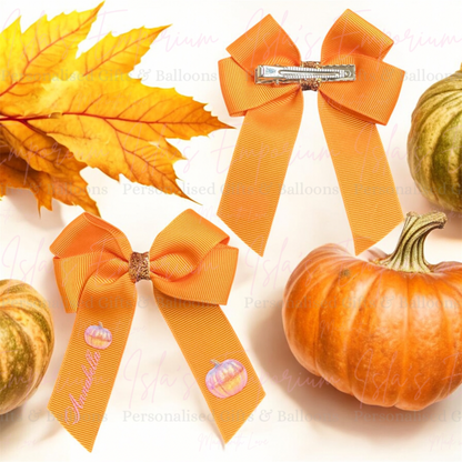 Orange Autumn Hair Bow