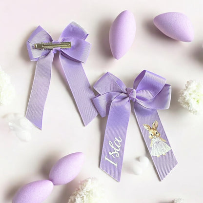 Personalised Hair Bow - Purple