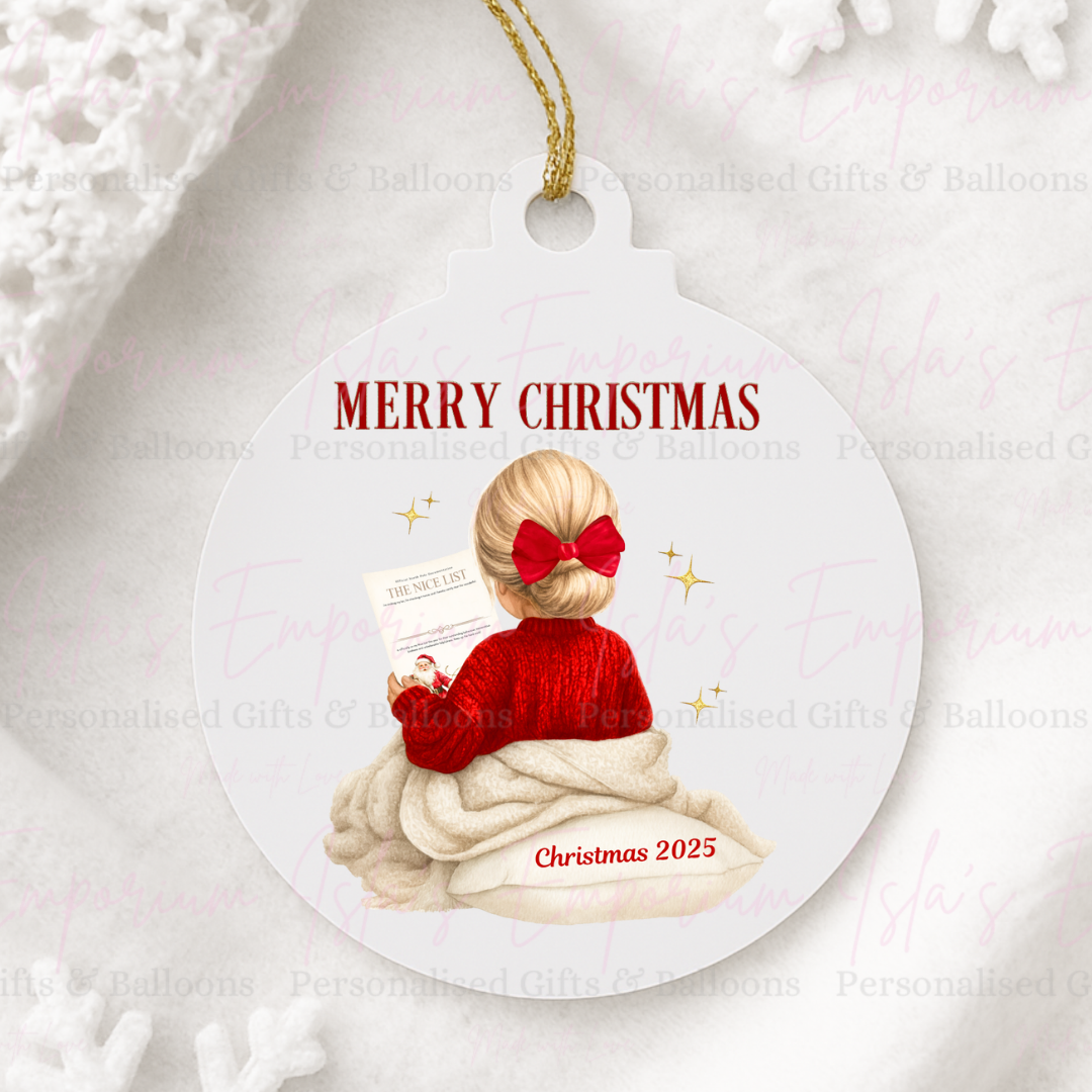 Merry Christmas Bauble - Girl