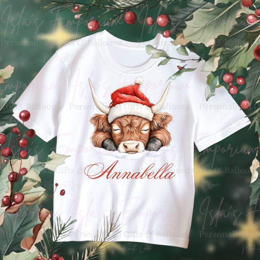 Christmas Highland Cow T-Shirt