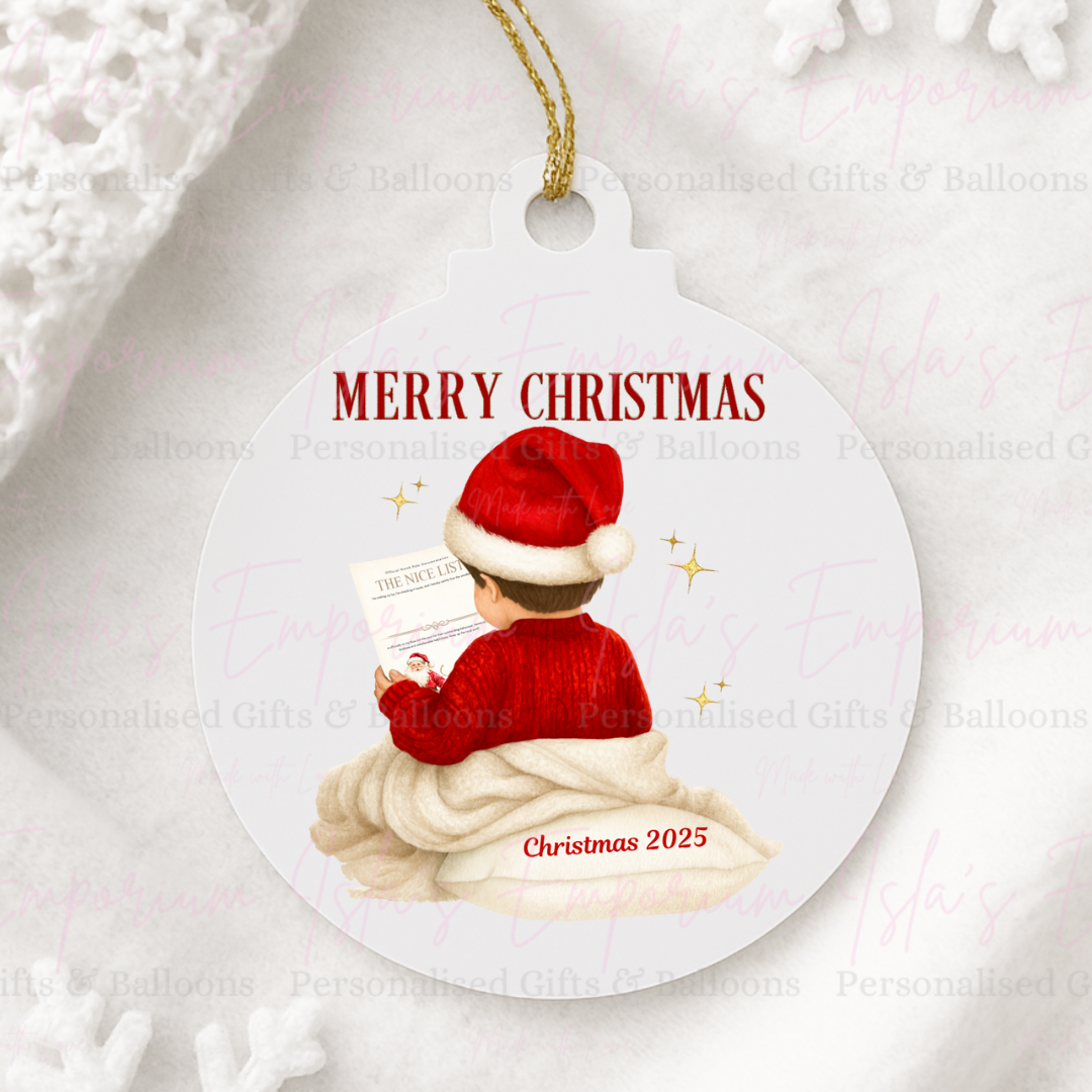 Merry Christmas Bauble - Boy