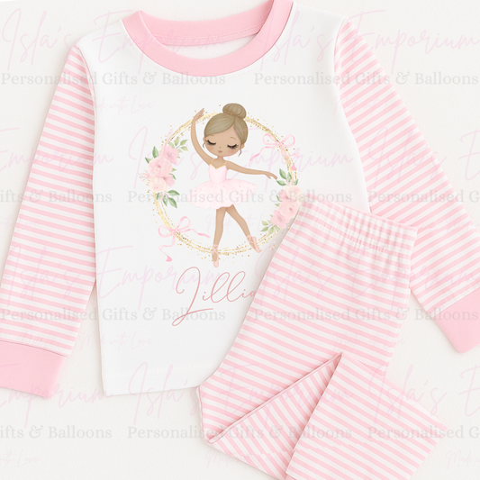 Pink Stripe Ballerina Pjyamas