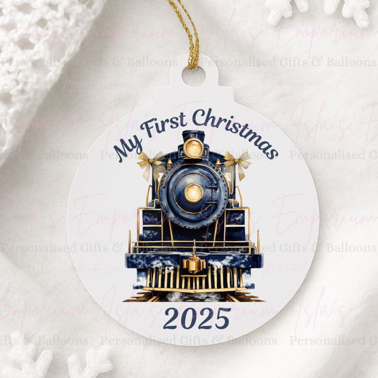 My First Christmas Train Bauble - Blue
