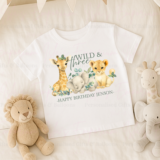 Wild & Three Birthday T-Shirt